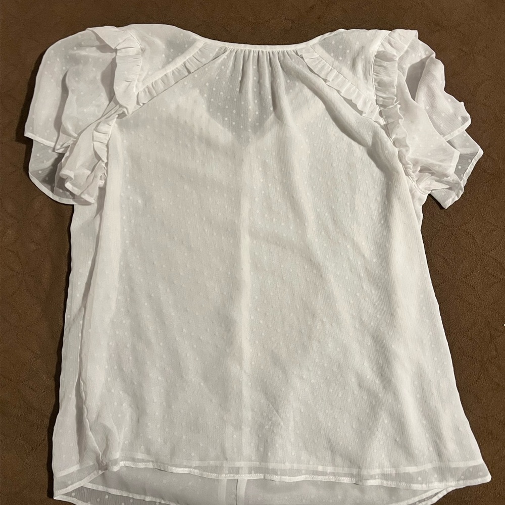 Elegant White Ruffle Sleeve Top
